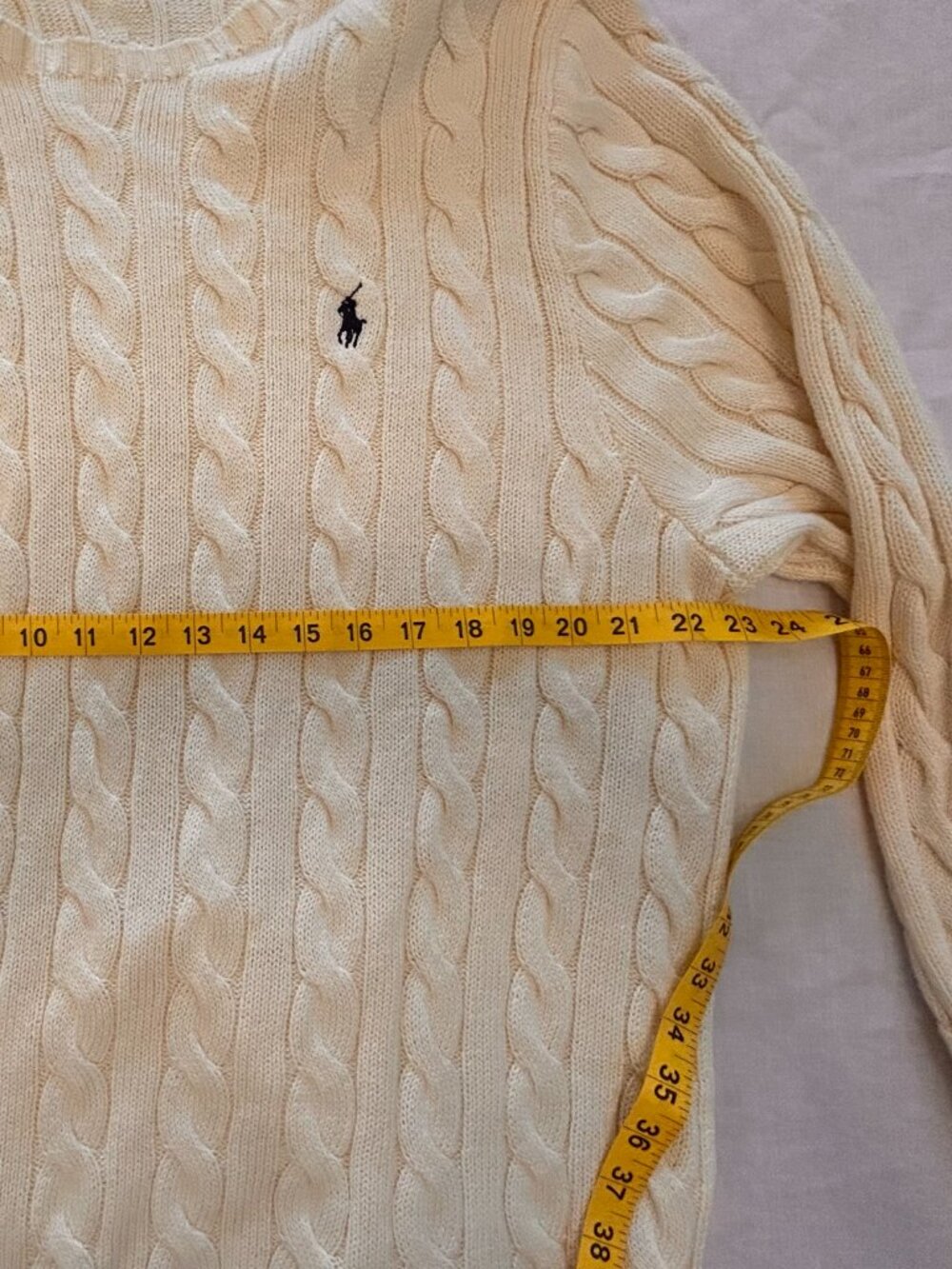 Polo Ralph Lauren men's sweater XXL ivory color cotton knit #preppy #classicfall - Picture 7 of 7